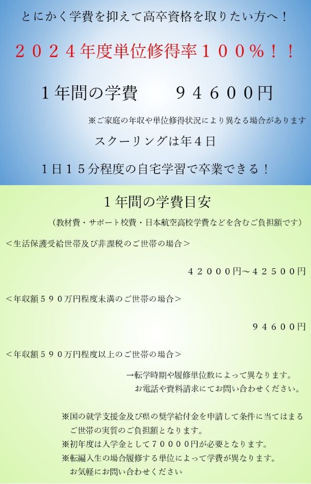 スクーリングは年４日！